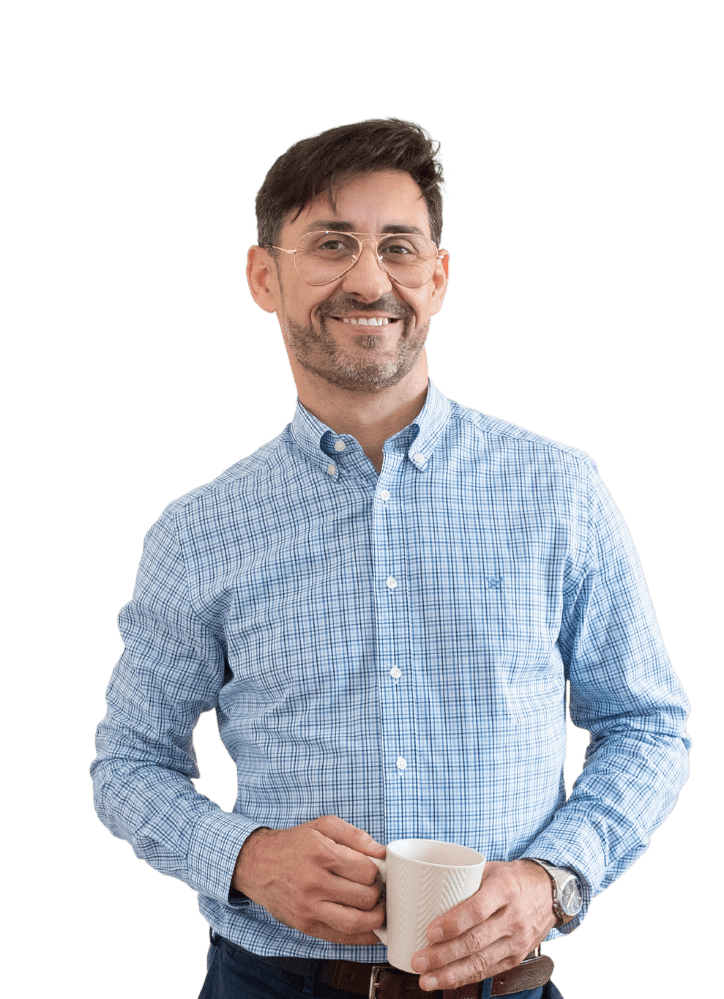 psicólogo autoestima con una taza en Gràcia, Barcelona